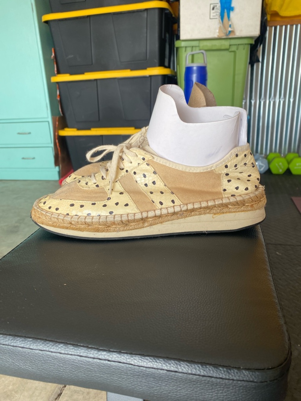 Beige Polka Dot Espadrille Sneaker